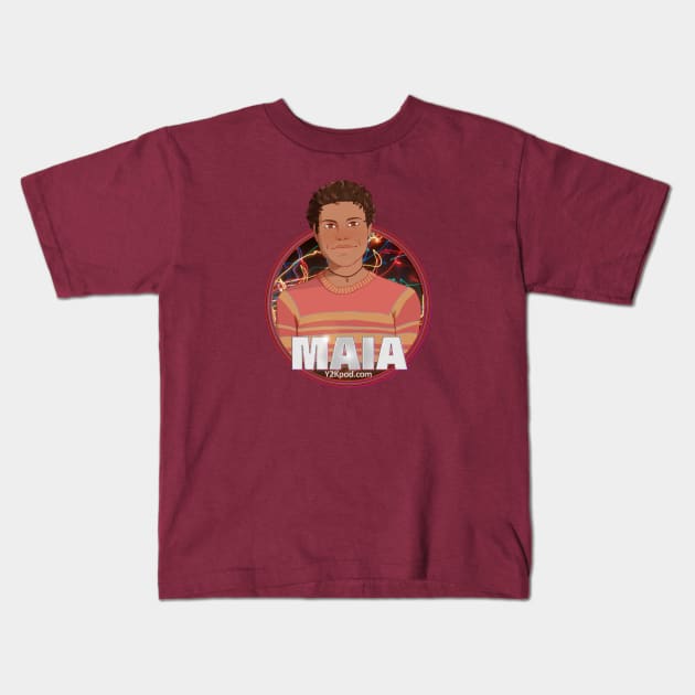 Y2K Audio Drama Podcast Character Design - Maia Kids T-Shirt by y2kpod